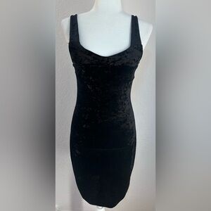 ⭐️ Cheap Monday Crushed Black Velvet Midi Dress Size Small